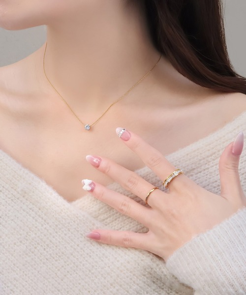 blackdia ocean（ブラックダイヤオーシャン）の「blackdia ocean 一粒ストーンネックレス（ネックレス・レディース・ゴールド/ピンクゴールド/シルバー・40cm）」の14枚目の写真