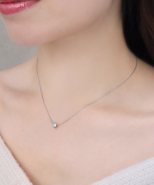 blackdia ocean（ブラックダイヤオーシャン）の「blackdia ocean 一粒ストーンネックレス（ネックレス・レディース・ゴールド/ピンクゴールド/シルバー・40cm）」の11枚目の写真