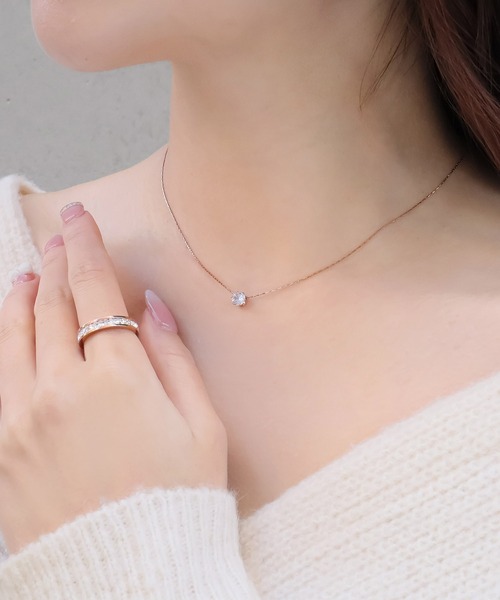 blackdia ocean（ブラックダイヤオーシャン）の「blackdia ocean 一粒ストーンネックレス（ネックレス・レディース・ゴールド/ピンクゴールド/シルバー・40cm）」の10枚目の写真