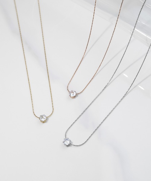 blackdia ocean（ブラックダイヤオーシャン）の「blackdia ocean 一粒ストーンネックレス（ネックレス・レディース・ゴールド/ピンクゴールド/シルバー・40cm）」の15枚目の写真