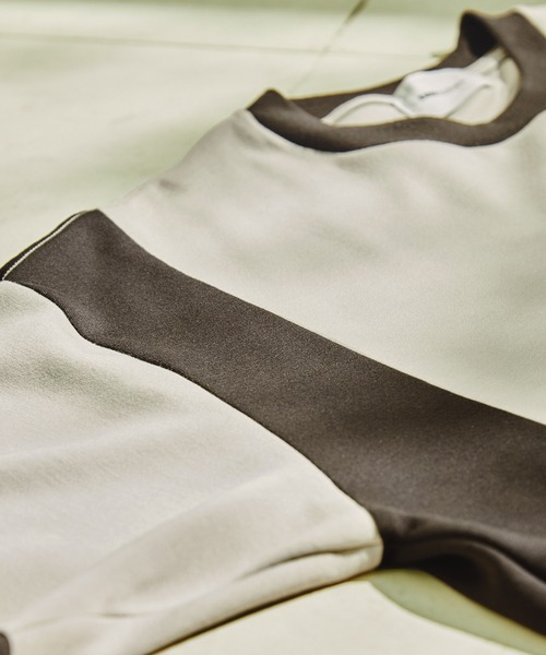 EMMA CLOTHES（エマクローズ）の「ドレープポンチ コンビカラー ルーズS/Sカットソー EMMA CLOTHES 2023SS（Tシャツ/カットソー・メンズ・ベージュ系/ブルー系/グレー系・M/L）」の20枚目の写真