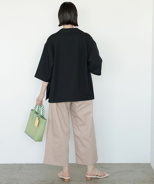 GeeRA（ジーラ）の「リネンタッチ半袖テーラードジャケット（テーラードジャケット・レディース・オフホワイト/ブラック・LARGE/MEDIUM）」の10枚目の写真