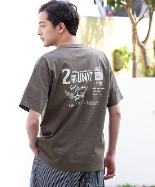 UNIIT(ユニット)の「汗染みの目立ちにくいTシャツ ZEROSTAIN ゼロステイン 撥水性 UVカット スラブプリント バックプリント Tシャツ(Tシャツ/カットソー・メンズ・ネイビー/その他1/カーキ/その他/アイボリー/その他2/ブラック/ブラック系その他・MEDIUM/LARGE/SMALL/X-LARGE)」の4枚目の写真
