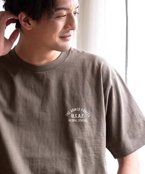 UNIIT(ユニット)の「汗染みの目立ちにくいTシャツ ZEROSTAIN ゼロステイン 撥水性 UVカット スラブプリント バックプリント Tシャツ(Tシャツ/カットソー・メンズ・ネイビー/その他1/カーキ/その他/アイボリー/その他2/ブラック/ブラック系その他・MEDIUM/LARGE/SMALL/X-LARGE)」の21枚目の写真