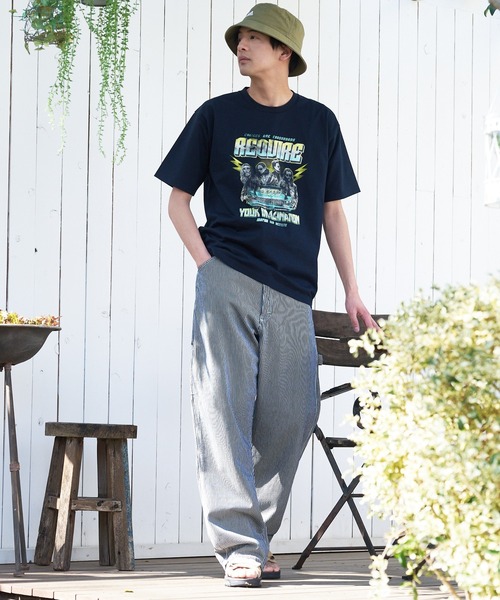 UNIIT(ユニット)の「汗染みの目立ちにくいTシャツ ZEROSTAIN ゼロステイン 撥水性 UVカット スラブプリント バックプリント Tシャツ(Tシャツ/カットソー・メンズ・ネイビー/その他1/カーキ/その他/アイボリー/その他2/ブラック/ブラック系その他・MEDIUM/LARGE/SMALL/X-LARGE)」の9枚目の写真