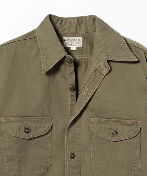Buzz Rickson's(バズリクソンズ)の「BUZZ RICKSON'S / HERRINGBONE WORK SHIRTS(シャツ/ブラウス・メンズ・オリーブ・MEDIUM/LARGE)」の4枚目の写真