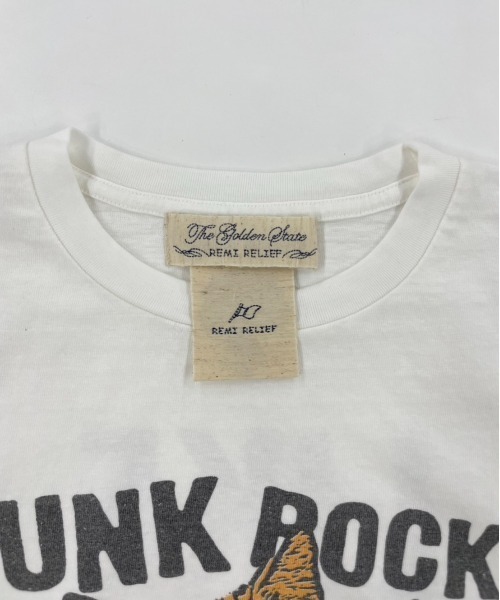 REMI RELIEF(レミレリーフ)の「REMI RELIEF(レミレリーフ) 別注天竺Tシャツ PUNK ROCK SHOW!ユニセックス 2023年春夏限定バージョン(Tシャツ/カットソー・メンズ・ブラック/オフホワイト・M/L/XL)」の11枚目の写真
