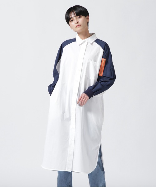 Risley（リズレー）の「Risley/リズレー/ミリタリーシャツ（シャツ/ブラウス・レディース・ホワイト/ネイビー・F）」の2枚目の写真