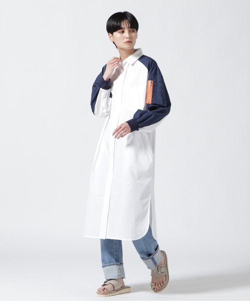 Risley（リズレー）の「Risley/リズレー/ミリタリーシャツ（シャツ/ブラウス・レディース・ホワイト/ネイビー・F）」の5枚目の写真