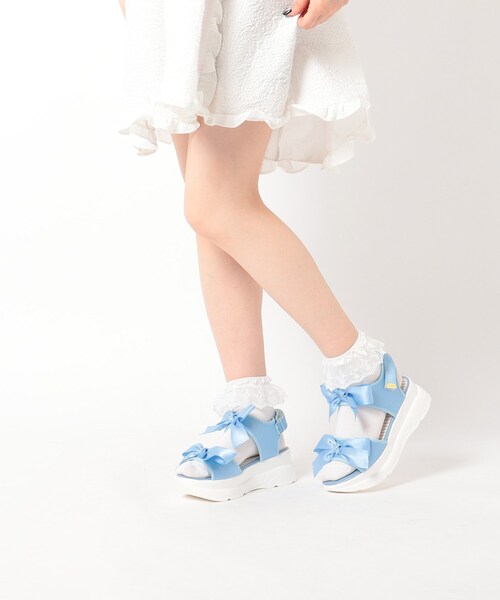 cs T&P(シーエスティーアンドピー)の「厚底ダブルリボンスポーツサンダル(サンダル・レディース・ブラック系8/ホワイト系3/ブラック系2/ブルー系2/ベージュ系2・S/M/L/LL)」の10枚目の写真