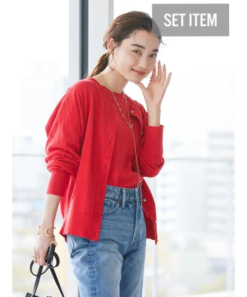 AMERICAN HOLIC（アメリカンホリック）の「SET UVカット ニットカーディガン+プルオーバー（カーディガン/ボレロ・レディース・ネイビー/ブルー系その他2/レッド/ブルー・L/M）」の5枚目の写真