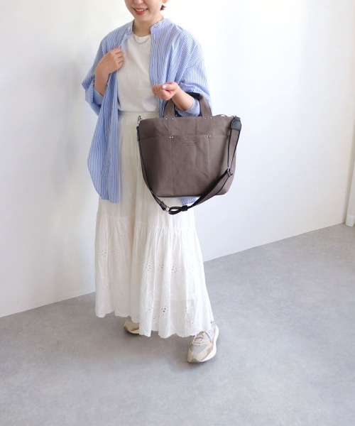 COLDE (コルデ)の「ラインテープ2wayトートバッグ(トートバッグ・レディース・カーキ/アイボリー/チャコールグレー/ベージュ・FREE)」の9枚目の写真