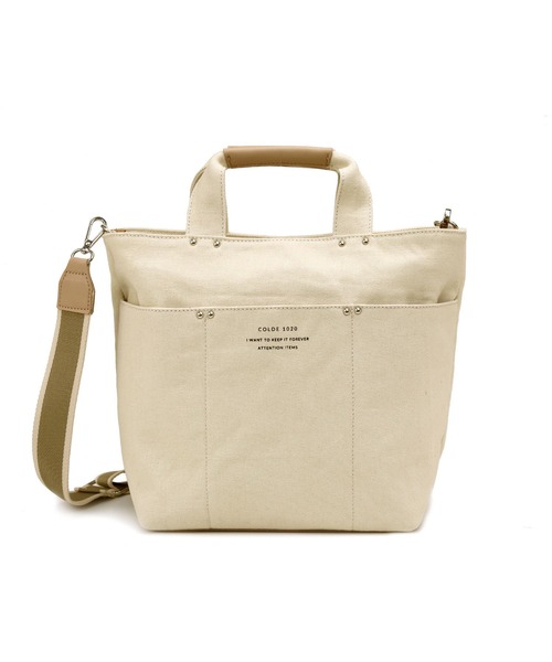 COLDE (コルデ)の「ラインテープ2wayトートバッグ(トートバッグ・レディース・カーキ/アイボリー/チャコールグレー/ベージュ・FREE)」の19枚目の写真