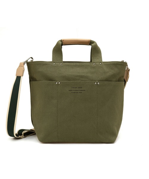 COLDE (コルデ)の「ラインテープ2wayトートバッグ(トートバッグ・レディース・カーキ/アイボリー/チャコールグレー/ベージュ・FREE)」の21枚目の写真
