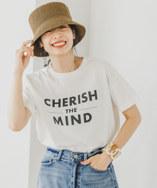 BAYFLOW(ベイフロー)の「ピグメントロゴT(Tシャツ/カットソー・レディース・オフホワイト/チャコール/カーキ/ピンク/ベビーピンク/ブルー・FREE)」の2枚目の写真