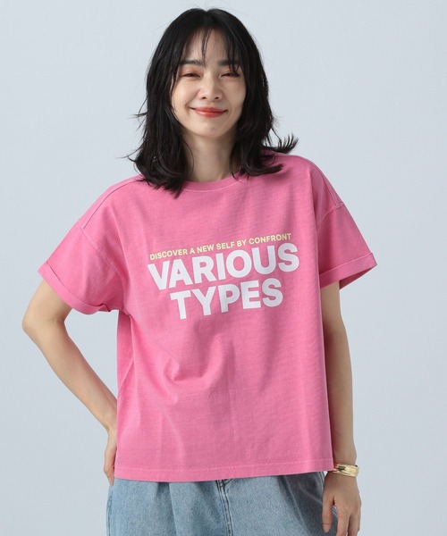 BAYFLOW(ベイフロー)の「ピグメントロゴT(Tシャツ/カットソー・レディース・オフホワイト/チャコール/カーキ/ピンク/ベビーピンク/ブルー・FREE)」の13枚目の写真