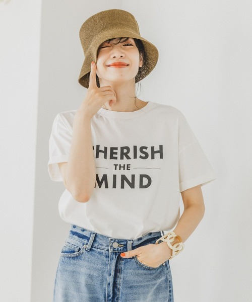 BAYFLOW(ベイフロー)の「ピグメントロゴT(Tシャツ/カットソー・レディース・オフホワイト/チャコール/カーキ/ピンク/ベビーピンク/ブルー・FREE)」の7枚目の写真