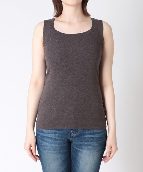 Jines（ジネス）の「TCフライスタンクトップ（タンクトップ・レディース・ピンク/ライトグレー/ブラック/ブラウン/ベージュ/ホワイト・38）」の5枚目の写真