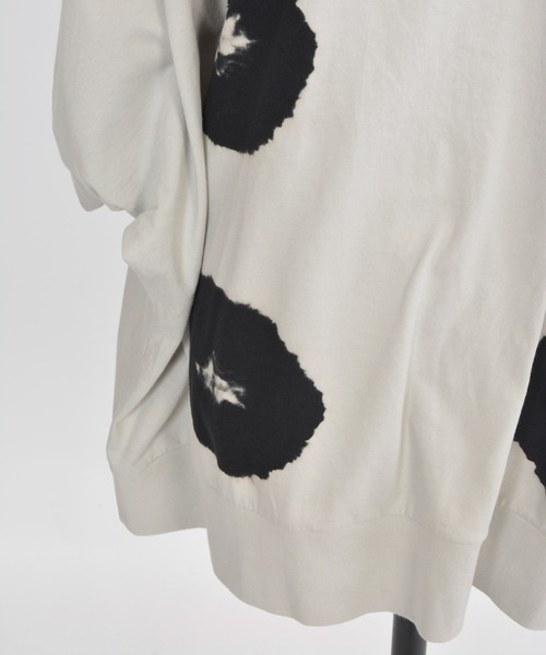 gomme(ゴム)の「タイダイ天竺 ドルマンT(Tシャツ/カットソー・レディース・ブラック×グレー/ベージュ・MEDIUM)」の3枚目の写真