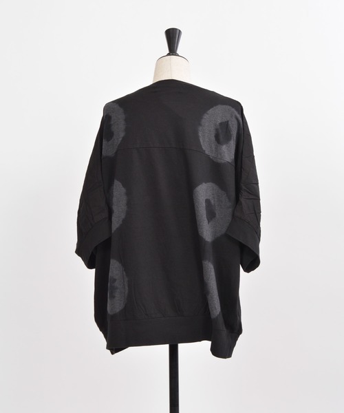 gomme(ゴム)の「タイダイ天竺 ドルマンT(Tシャツ/カットソー・レディース・ブラック×グレー/ベージュ・MEDIUM)」の10枚目の写真