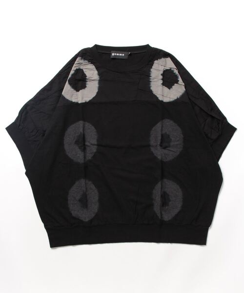 gomme(ゴム)の「タイダイ天竺 ドルマンT(Tシャツ/カットソー・レディース・ブラック×グレー/ベージュ・MEDIUM)」の11枚目の写真