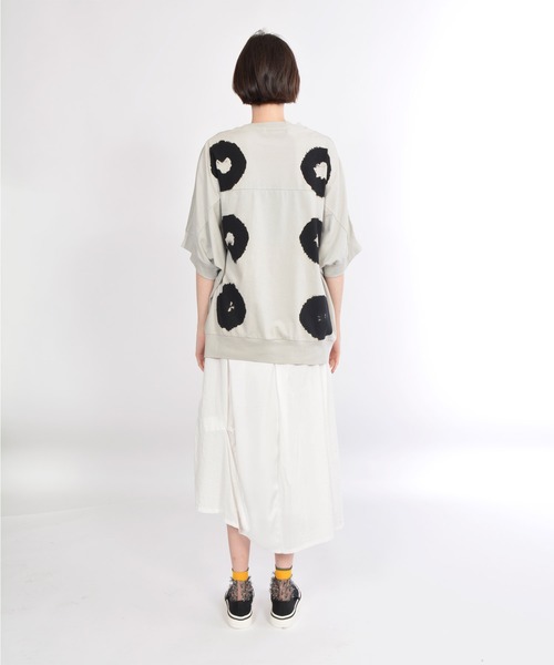 gomme(ゴム)の「タイダイ天竺 ドルマンT(Tシャツ/カットソー・レディース・ブラック×グレー/ベージュ・MEDIUM)」の16枚目の写真