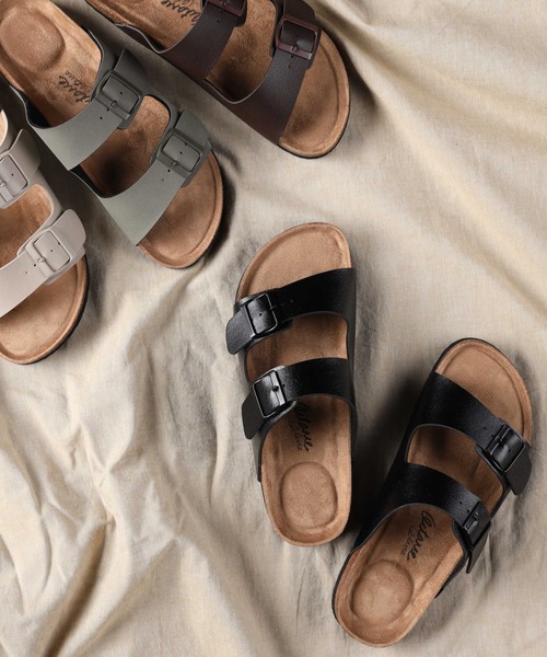 Right-on（ライトオン）の「２ストラップサンダル（サンダル・メンズ・グリーン/ブラック/ブラウン・M/L）」の2枚目の写真