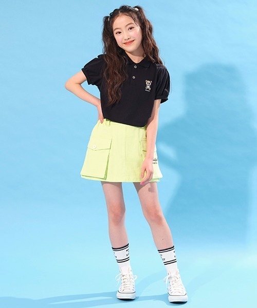by LOVEiT(バイラビット)の「ラビ子クロップド丈ポロ(Tシャツ/カットソー・キッズ・オフホワイト/ピンク/ブラック・120cm/160cm/130cm/150cm/140cm)」の12枚目の写真