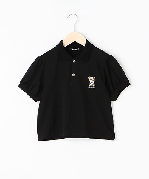 by LOVEiT(バイラビット)の「ラビ子クロップド丈ポロ(Tシャツ/カットソー・キッズ・オフホワイト/ピンク/ブラック・120cm/160cm/130cm/150cm/140cm)」の14枚目の写真