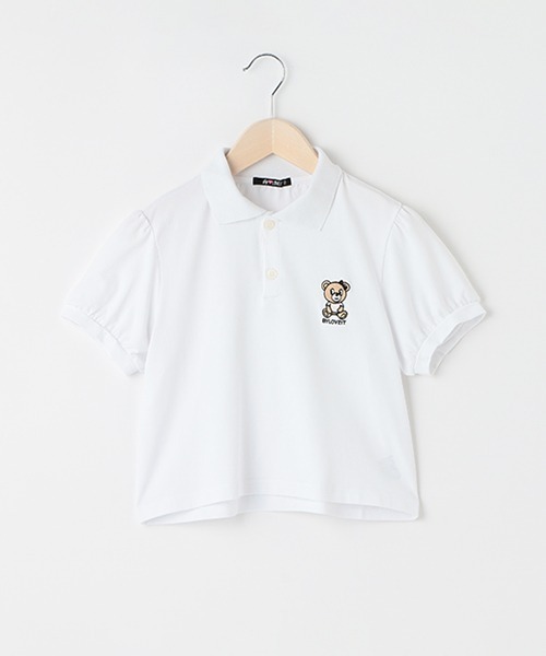 by LOVEiT(バイラビット)の「ラビ子クロップド丈ポロ(Tシャツ/カットソー・キッズ・オフホワイト/ピンク/ブラック・120cm/160cm/130cm/150cm/140cm)」の15枚目の写真