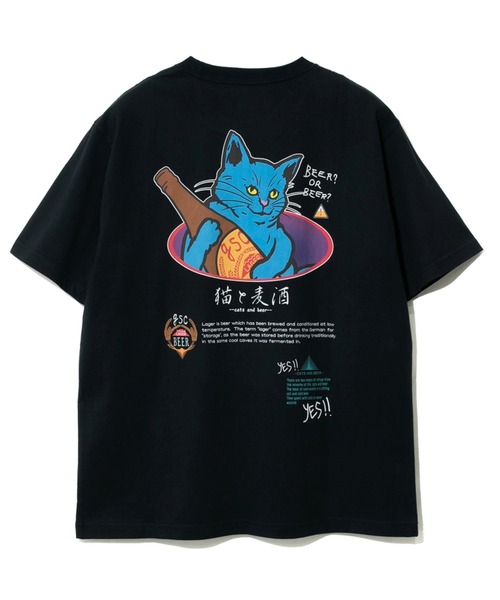 go slow caravan ベスト　リバーシブル　猫　フリース　猫と麦酒 go slow caravan（ゴースローキャラバン） ベスト リバーシブル