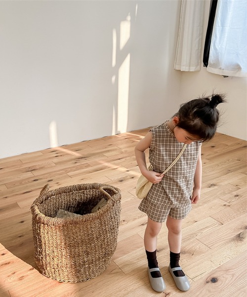 aimoha（アイモハ）の「【aimoha-KIDS-】子供服 チェック柄セットアップ (SS)（セットアップ・キッズ・ブラウン/グレー・110/120/130/80/90/100）」の5枚目の写真