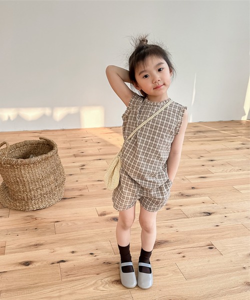 aimoha（アイモハ）の「【aimoha-KIDS-】子供服 チェック柄セットアップ (SS)（セットアップ・キッズ・ブラウン/グレー・110/120/130/80/90/100）」の13枚目の写真