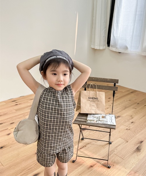 aimoha（アイモハ）の「【aimoha-KIDS-】子供服 チェック柄セットアップ (SS)（セットアップ・キッズ・ブラウン/グレー・110/120/130/80/90/100）」の15枚目の写真