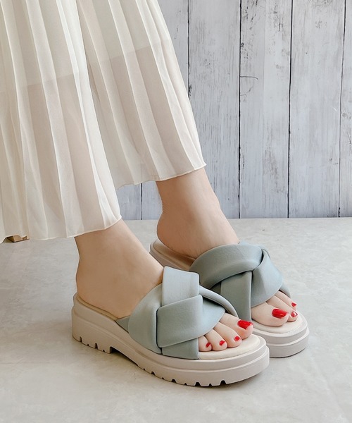 Noubel Voug Relax（ヌーベルヴォーグリラックス）の「厚底クッションスライドサンダル（サンダル・レディース・グリーン系その他/カーキ/ブラック・36/39/38/37）」の10枚目の写真