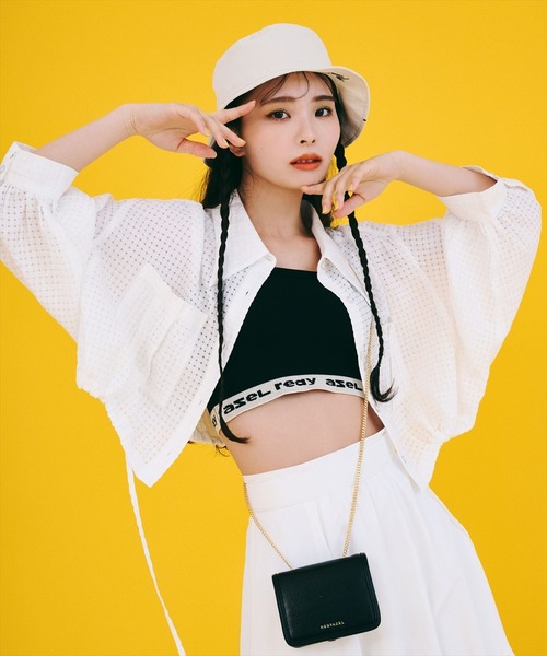 REDYAZEL（レディアゼル）の「ロゴジャガード切り替えキャミソール（キャミソール・レディース・オフホワイト/ブラック・FREE）」の2枚目の写真