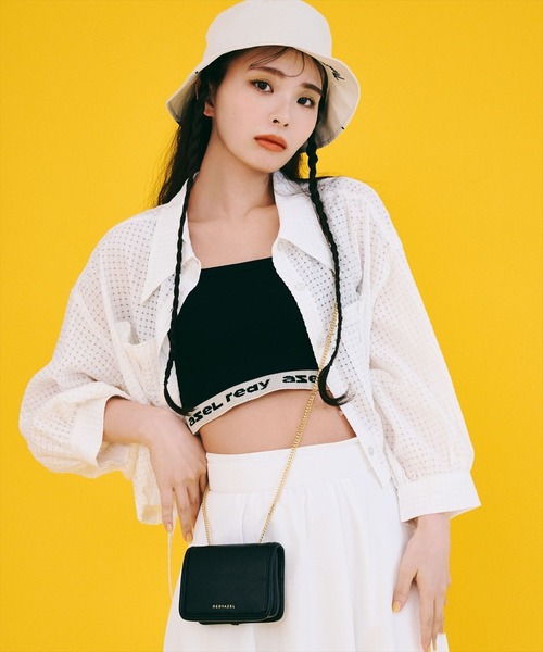 REDYAZEL（レディアゼル）の「ロゴジャガード切り替えキャミソール（キャミソール・レディース・オフホワイト/ブラック・FREE）」の18枚目の写真