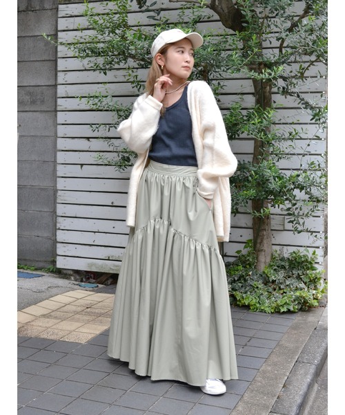 Ungrid(アングリッド)の「【WEB限定】カラールーズニットカーデ(カーディガン/ボレロ・レディース・グレー/オフホワイト/イエロー/ブラウン/ピンク/グリーン・FREE)」の10枚目の写真