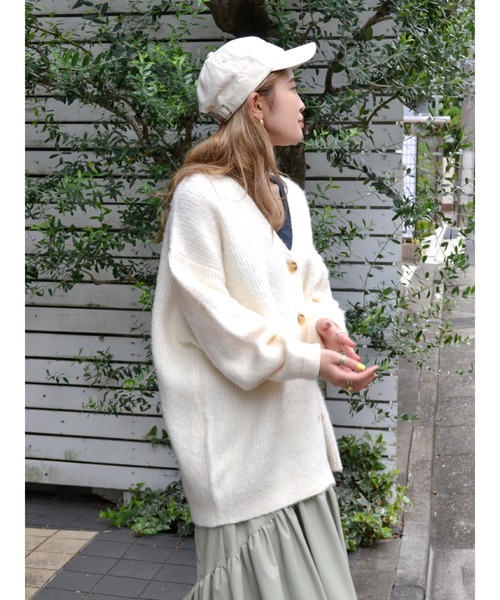 Ungrid(アングリッド)の「【WEB限定】カラールーズニットカーデ(カーディガン/ボレロ・レディース・グレー/オフホワイト/イエロー/ブラウン/ピンク/グリーン・FREE)」の11枚目の写真