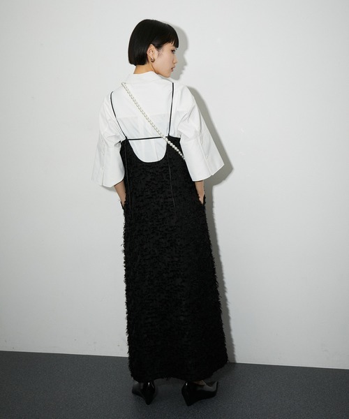 ADAM ET ROPE'（アダムエロペ）の「【サステナブル】ワイドスリーブクロップドシャツ（シャツ/ブラウス・レディース・ホワイト/サックスブルー・FREE）」の5枚目の写真