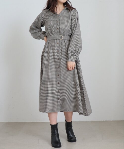 frames RAY CASSIN（フレームスレイカズン）の「ウエストベルトワンピース（ワンピース・レディース・ベージュ系/ブラウン系/ブラック系・FREE）」の2枚目の写真