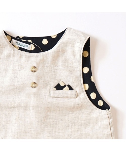 SOULEIADO（ベビー）（ソレイアード）の「【SOULEIADO】着るスタイベスト（スタイ/よだれかけ・キッズ・ベージュ・フリー(60-90cm)）」の5枚目の写真