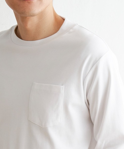 IKKA LOUNGE（イッカラウンジ）の「ポンチクルーネックジャケットロンＴ（Tシャツ/カットソー・メンズ・ホワイト/ブラック・L/XL/S/M）」の12枚目の写真
