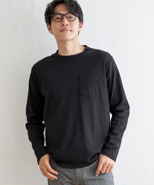 IKKA LOUNGE（イッカラウンジ）の「ポンチクルーネックジャケットロンＴ（Tシャツ/カットソー・メンズ・ホワイト/ブラック・L/XL/S/M）」の19枚目の写真