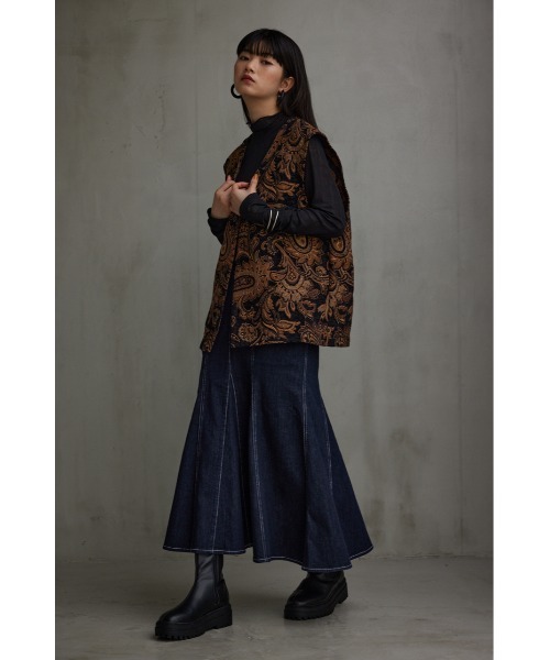 AZUL by moussy（アズールバイマウジー）の「ゴブランジャガードジレ（ベスト・メンズ・ブラック系その他・FREE）」の2枚目の写真