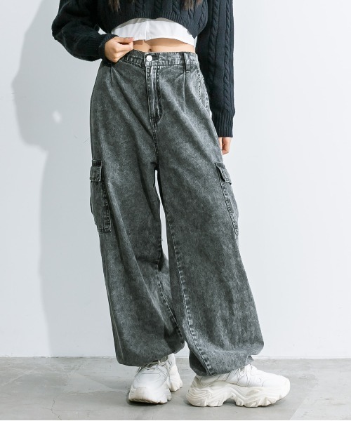herill カーゴパンツ デニム オリーブ HERILL HL Denim Cargopants ヘリル デニムカーゴパンツ(22-030