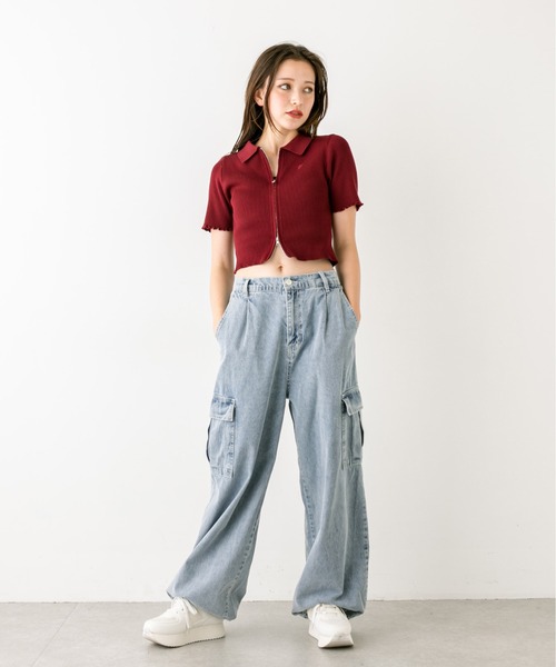 OLIVE des OLIVE（オリーブデオリーブ）の「デニムカーゴパンツ　1032020050（カーゴパンツ・レディース・ブルー/スミクロ/ピンク・FREE）」の15枚目の写真