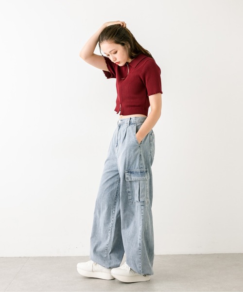 OLIVE des OLIVE（オリーブデオリーブ）の「デニムカーゴパンツ　1032020050（カーゴパンツ・レディース・ブルー/スミクロ/ピンク・FREE）」の16枚目の写真