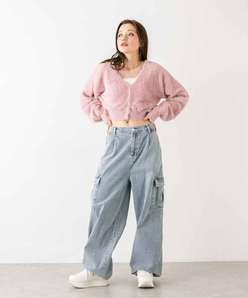 OLIVE des OLIVE（オリーブデオリーブ）の「デニムカーゴパンツ　1032020050（カーゴパンツ・レディース・ブルー/スミクロ/ピンク・FREE）」の21枚目の写真