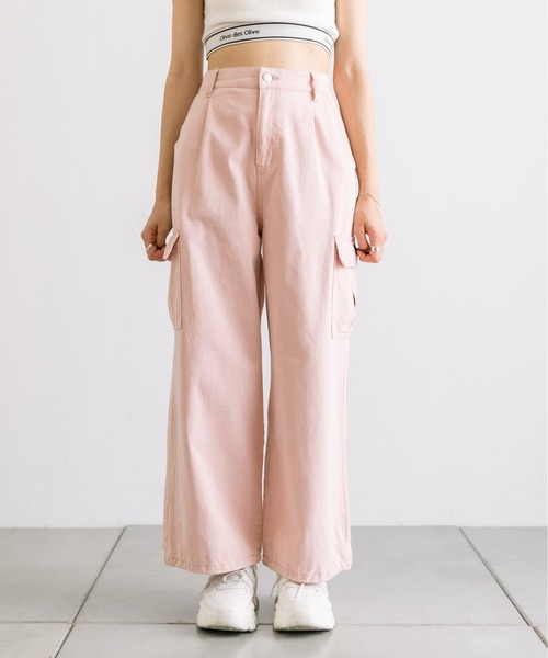 OLIVE des OLIVE（オリーブデオリーブ）の「デニムカーゴパンツ　1032020050（カーゴパンツ・レディース・ブルー/スミクロ/ピンク・FREE）」の8枚目の写真